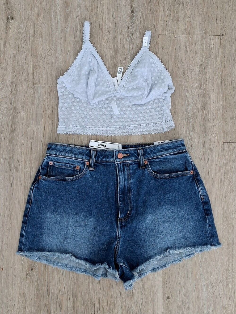 PINK Victoria's Secret High Rise Shorts And Crop Top